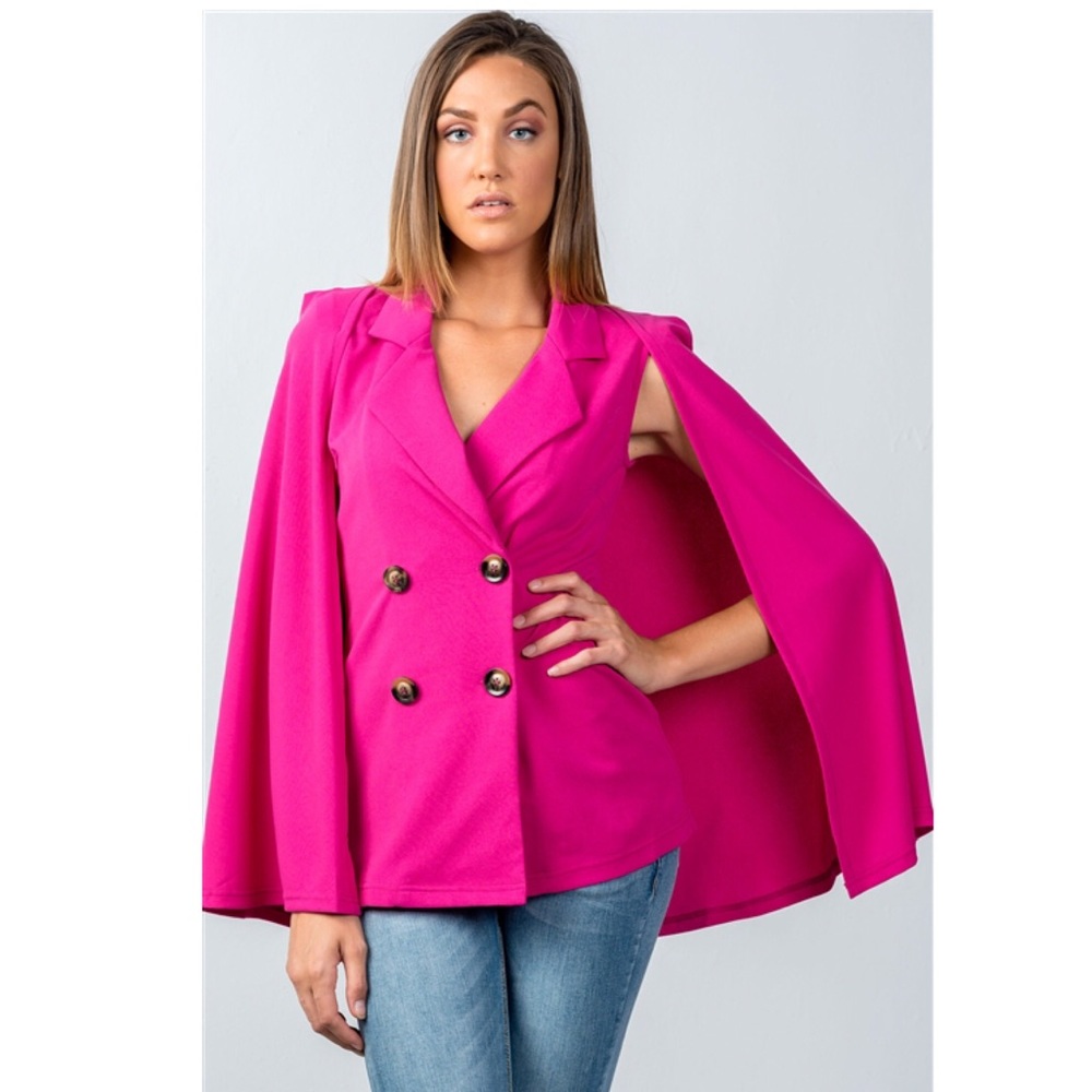 🆕 Double Breasted Cape Blazer - Picture 3 of 6